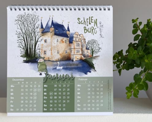 Tischkalender Ansicht Januar mit Schelenburg